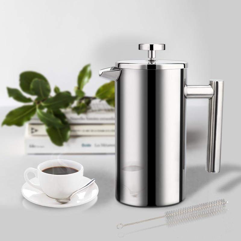 1 Liter | 34 Oz. Double Walled Stainless Steel French Press Filtered Coffee  Maker | TOROS