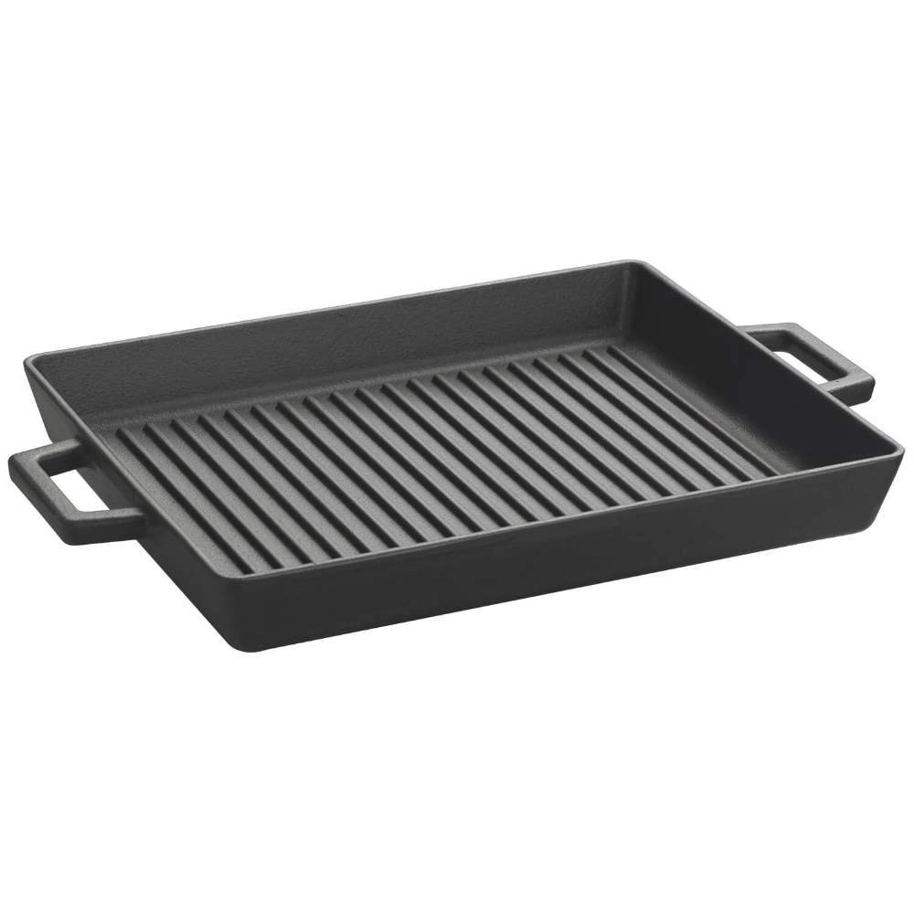 Gas Stovetop, Pre-Seasoned Square Cast Iron Reversible Grill/Griddle Pan,  10 X 10 