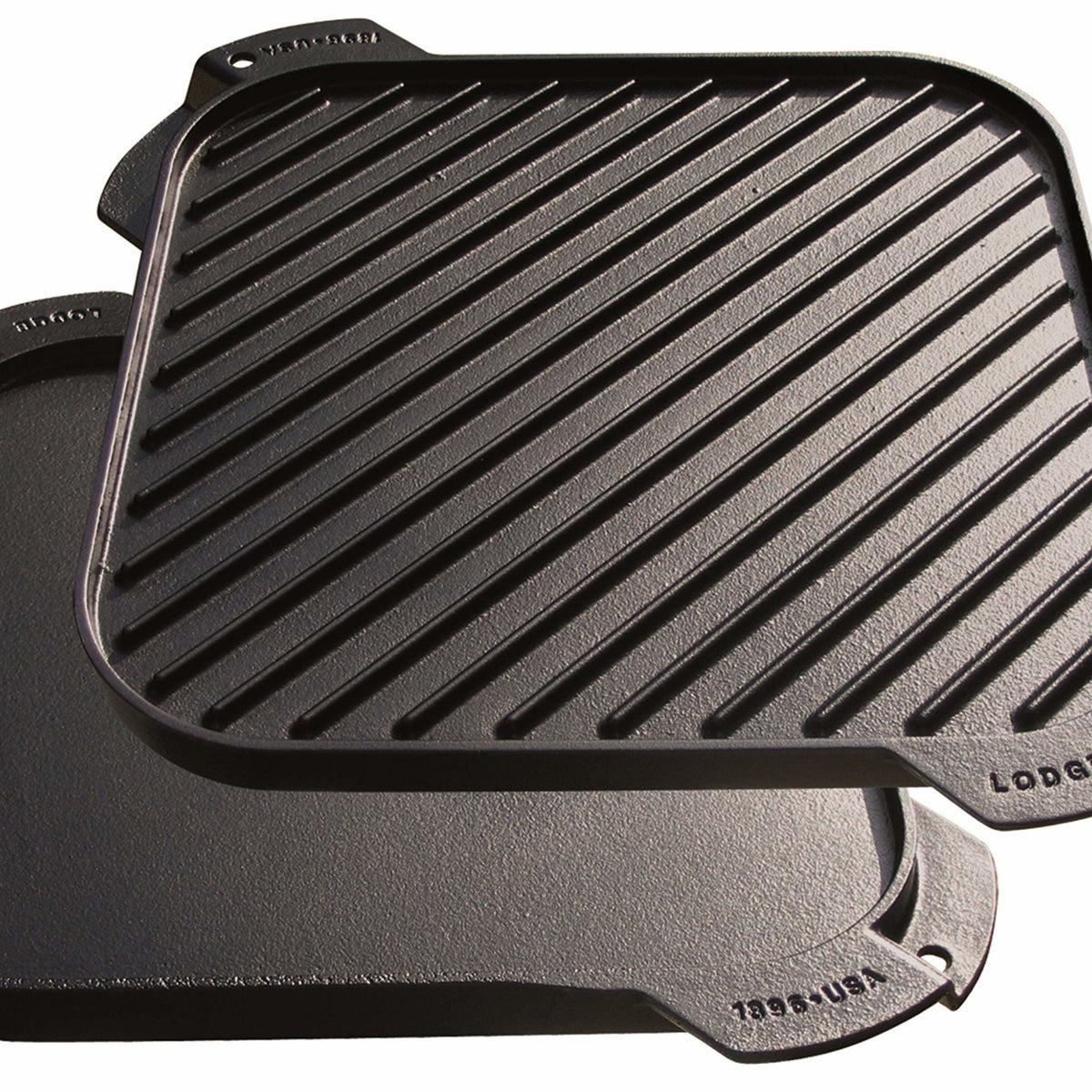 Cast Iron Griddle (20 by 10), Reversible, Pre-Seasoned, Grill and Griddle  Combo Pan, BBQ, Campfire, fits over two stovetop burners