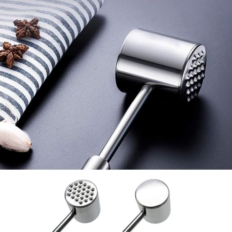 Large Double Sided Meat Tenderizer Mallet Tool with A Non Stick Handle