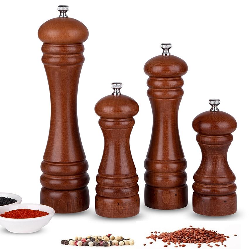 5 - 10 inches Beech Wood Manual Salt and Pepper Hand Mills with Carbon Steel Grinder - TOROS - COOKWARE BAKEWARE & GRILL STORE