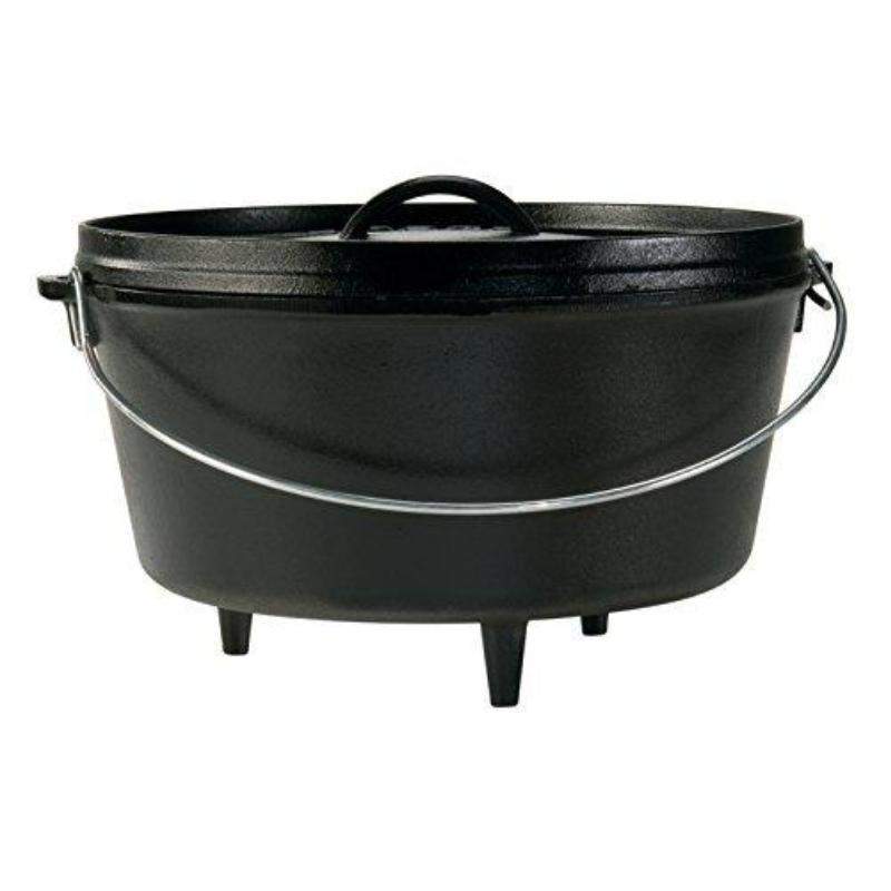 Camping Dutch Oven,9 Qt Pre-Seasoned Camping Cookware Pot With Lid - Lid  Lifter,Cast Iron Deep Pot with Metal Handle for Camping Cooking BBQ Baking