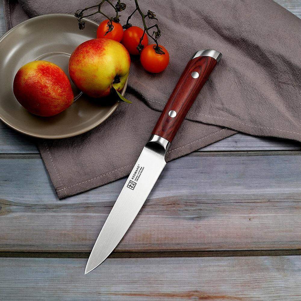 5 inch German 1.4116 Steel Full Tang Utility Kitchen Chef Knife with Color Wood Handle - TOROS - COOKWARE BAKEWARE & GRILL STORE