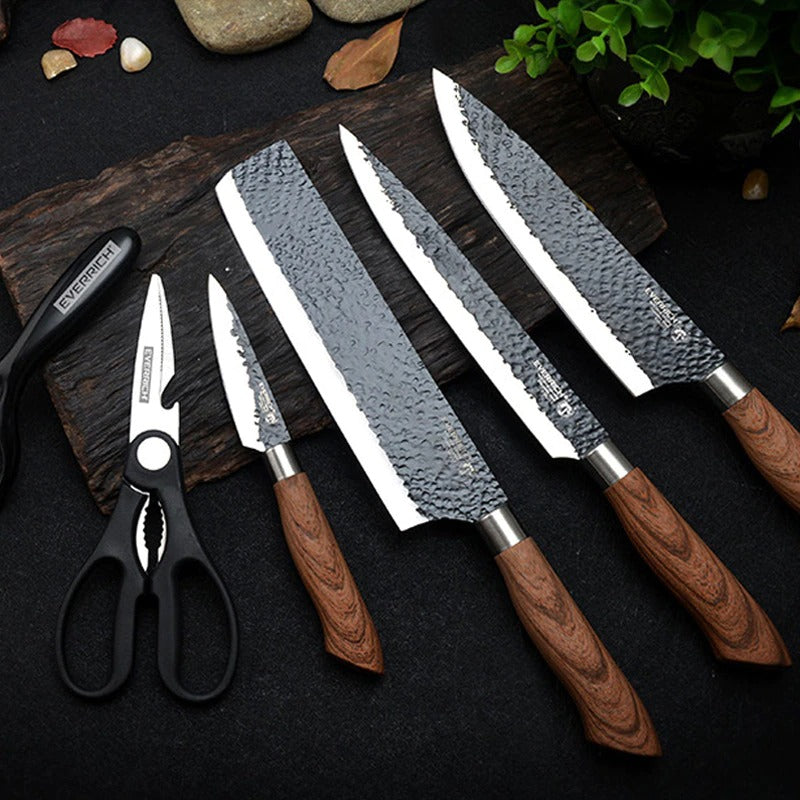 Forged Kitchen knives Set Professional Chef Knife Gift Case High Carbon  Stainless Steel Knife Set Slicing