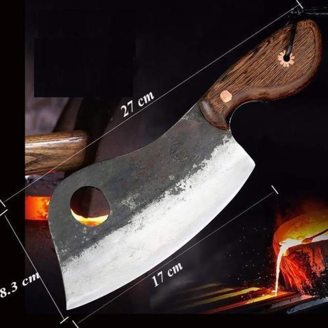 7 Inch Hammered German Steel Butcher's Cleaver Knife  TOROS - COOKWARE  BAKEWARE & GRILL STORE Cleaver Knife