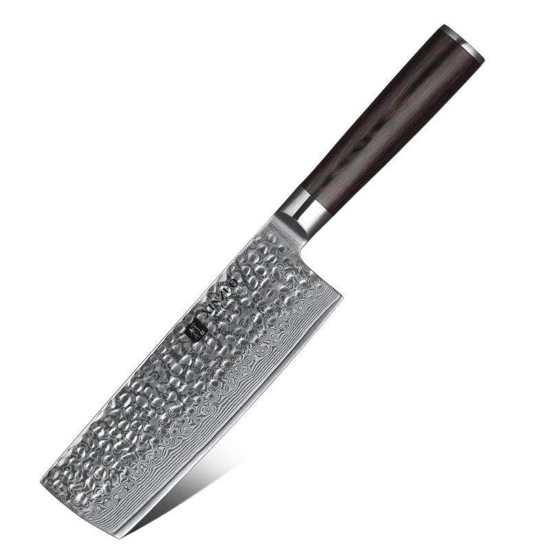 6.8 inch Japanese 67 Layers VG10 Damascus Steel Nakiri Chef Knife with Pakka Wood Handle - TOROS - COOKWARE BAKEWARE & GRILL STORE