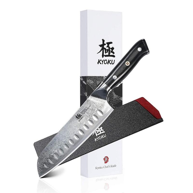 Shan zu Damascus Chef Knife 8inch Japanese Steel Kitchen Knife, Professional Kitchen Utility Knives High Carbon Super Sharp, 67-Layer Damascus Steel