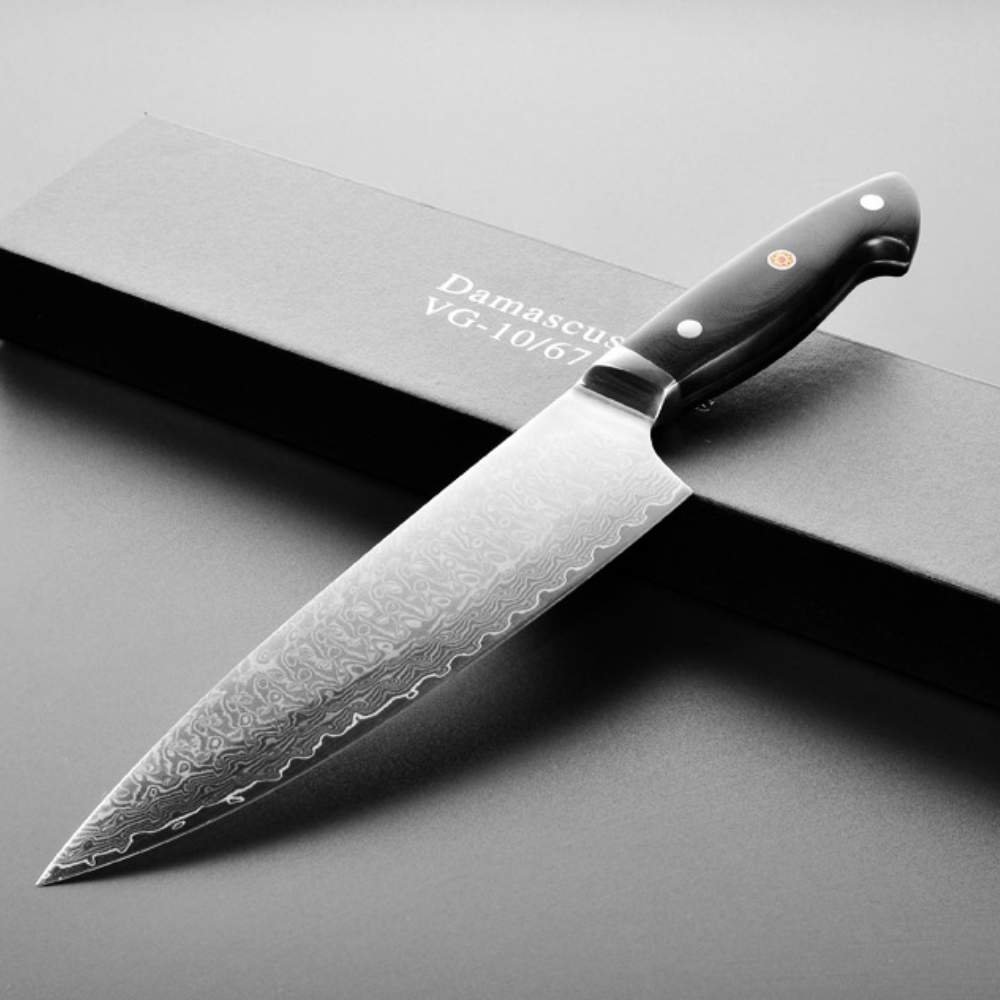 MOST-LOVED】High End 8 Inch Chef Knife VG10 Damascus Steel for Pro
