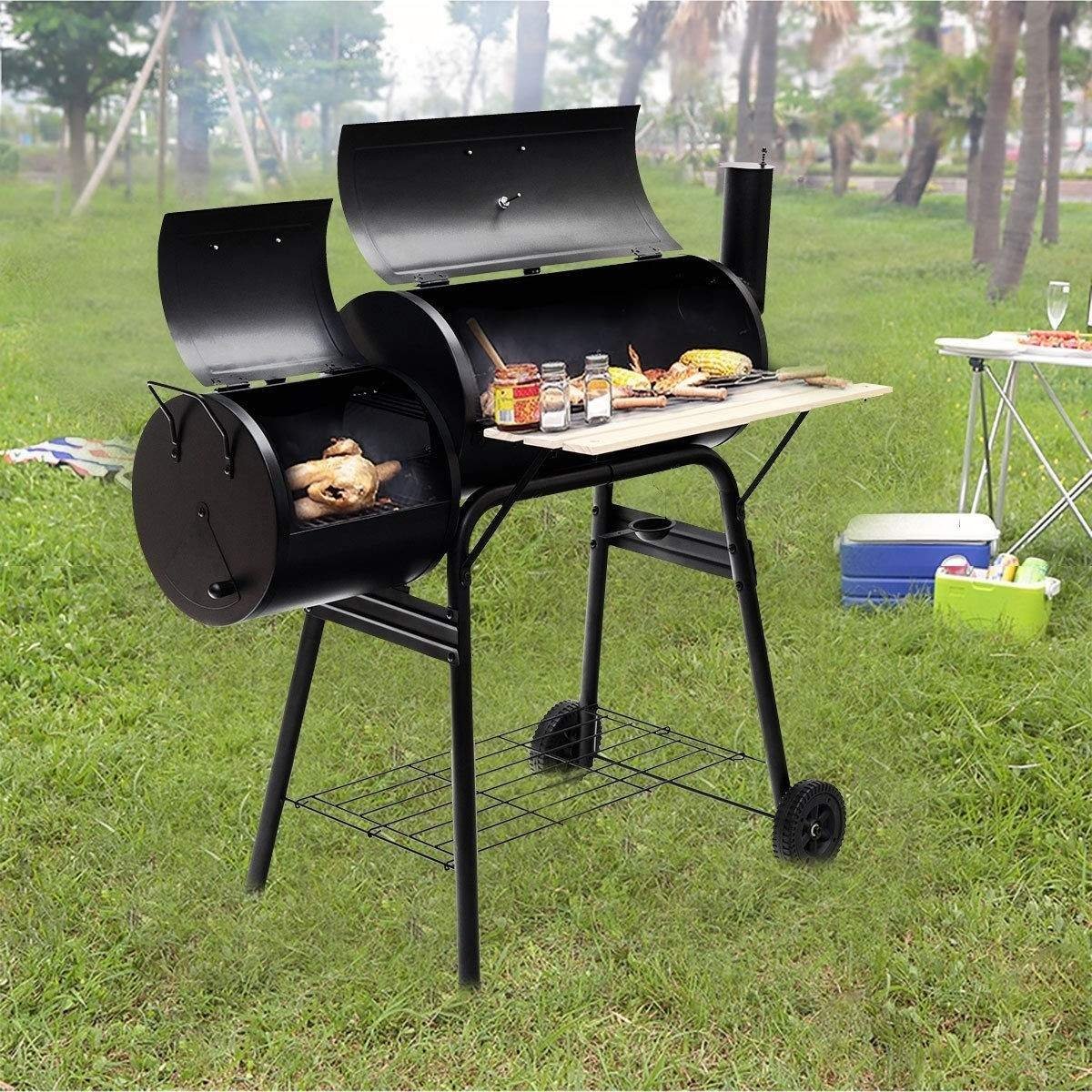 Barbecue Pit Charcoal Grill Offset Smoker Heavy Duty TOROS COOKWARE BAKEWARE GRILL STORE Charcoal Grill