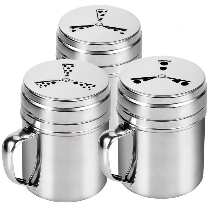 Set of 3 Stainless Steel Adjustable Dry Rub Dredge Shakers with Handles - TOROS - COOKWARE BAKEWARE & GRILL STORE