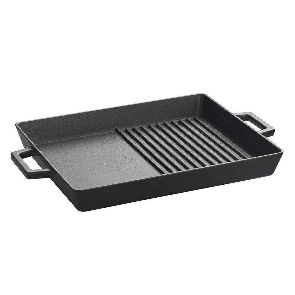 Gas Stovetop, Pre-Seasoned Square Cast Iron Reversible Grill/Griddle Pan,  10 X 10