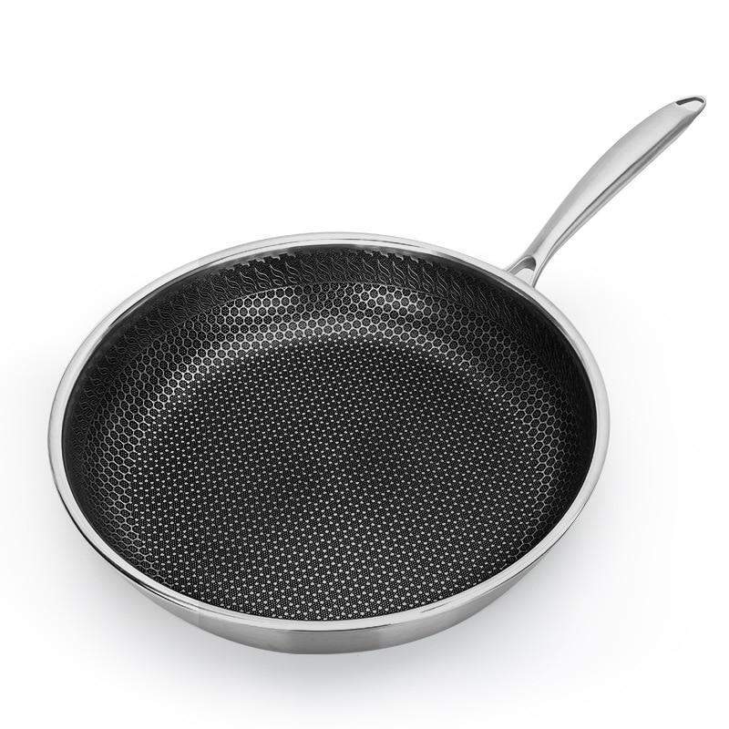 11 inch Polished Stainless Steel Nonstick Restaurant Frying Pan Skillet - Induction Compatible-Frying Pan-TOROS - COOKWARE BAKEWARE &amp; GRILL STORE