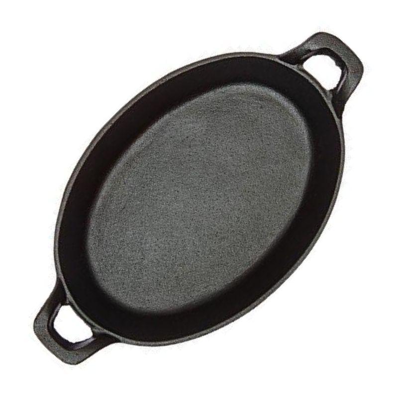 12&quot; L x 6.75&quot; W Cast Iron Oval Casserole Pan with Handles-Casseroles-TOROS - COOKWARE BAKEWARE &amp; GRILL STORE