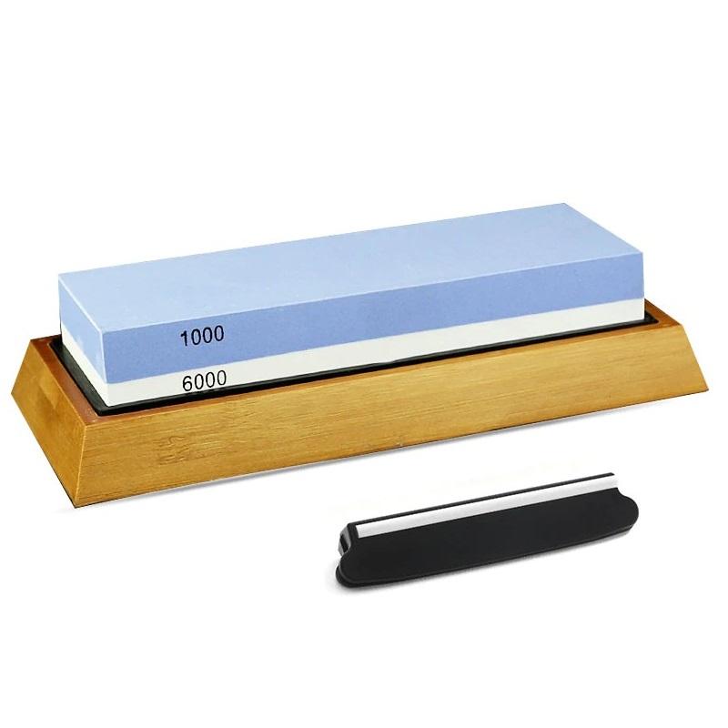 Knife Sharpening Whetstone Set - Includes Dual 1000/6000 Grit