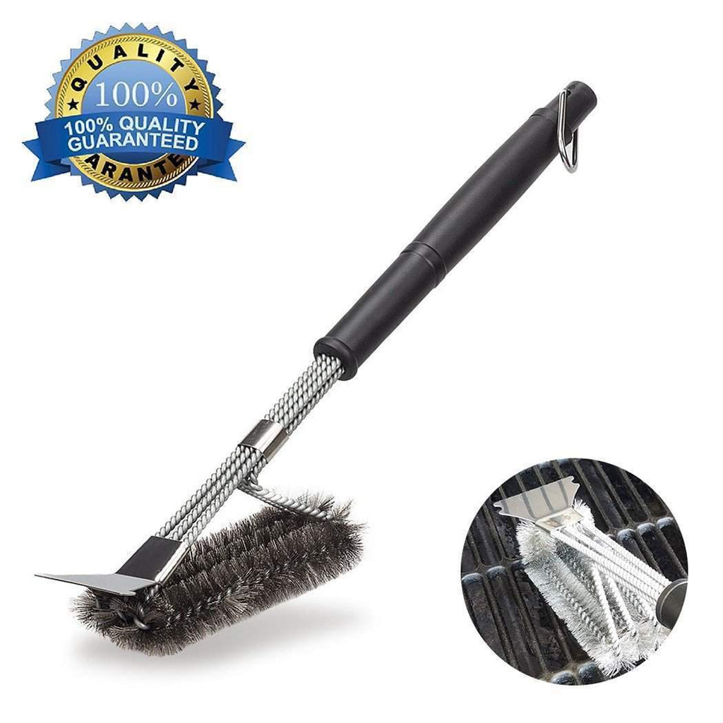 3-in-1 BBQ Grill Cleaning Brush with extra long handle - TOROS - COOKWARE BAKEWARE & GRILL STORE