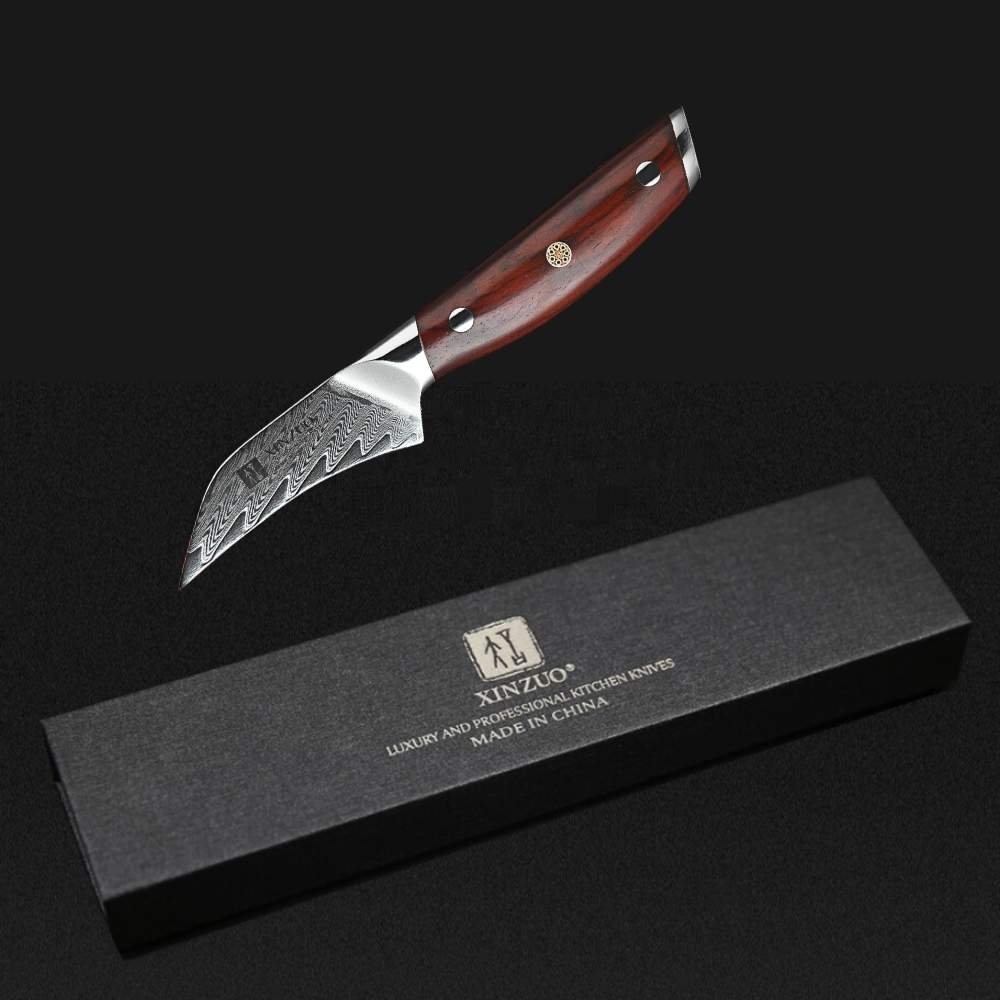 3 Inch Bird's Beak 67 Layers Damascus Steel Tourne Paring Knife with  Rosewood Handle