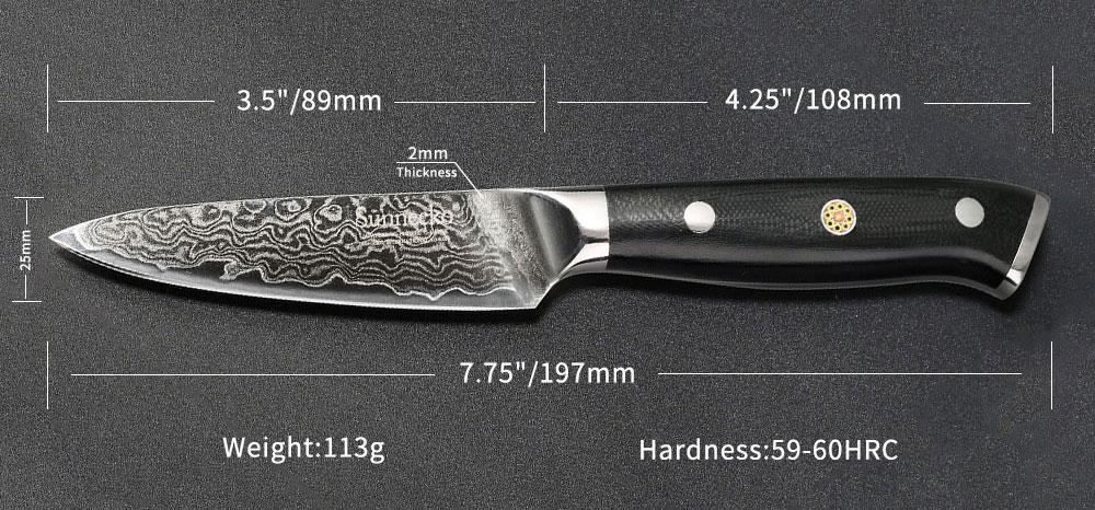 3 Inch Bird's Beak 67 Layers Damascus Steel Tourne Paring Knife