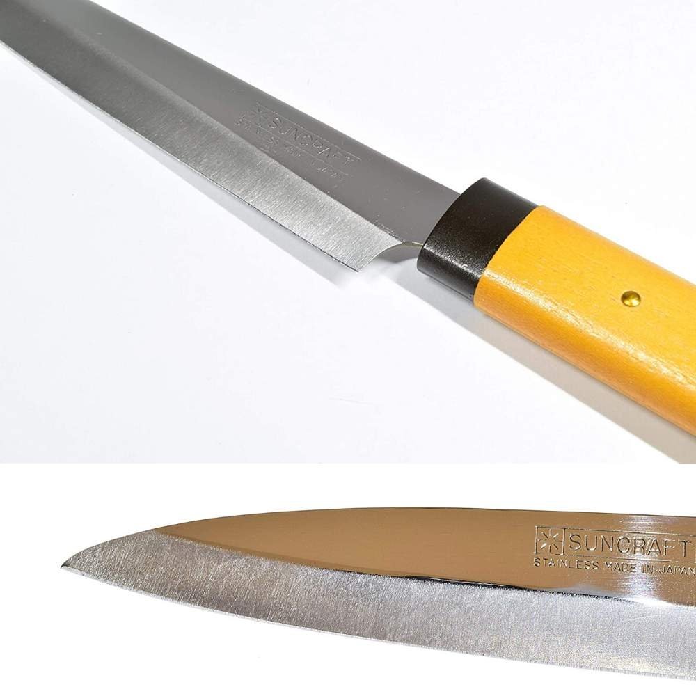 1pc Yellow Fruit Print Small Kitchen Knife With Sheath