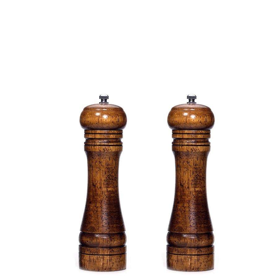 5 / 8 / 10 Inches Solid Wood Salt and Pepper Mill with Adjustable Ceramic  Grinder