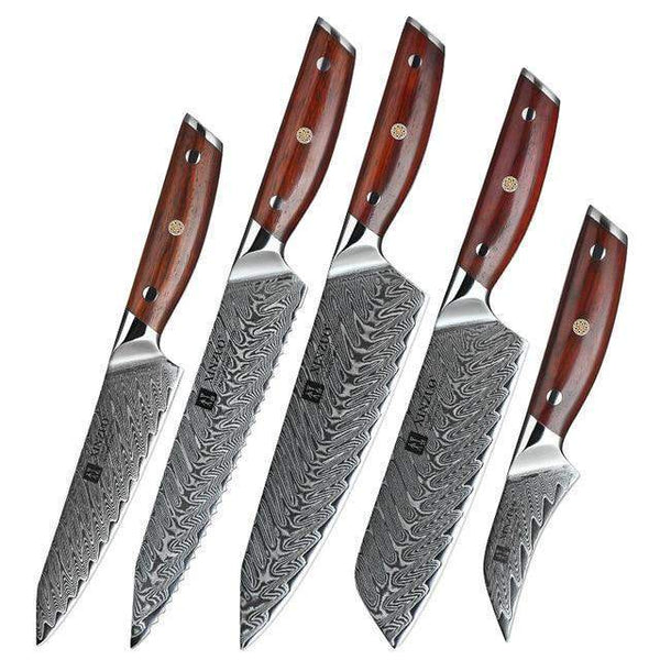  XINZUO Damascus 15-pc Kitchen Knife Set with Acacia