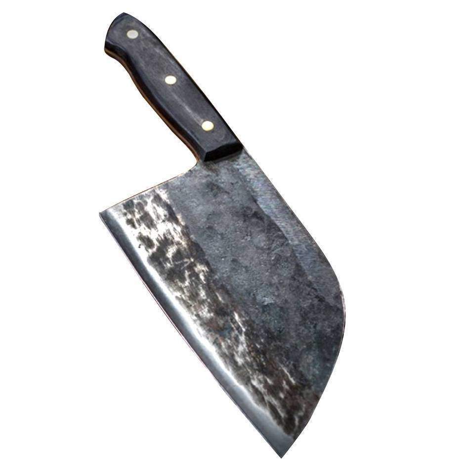 7" Handmade Full Tang Clad Steel Broad Butcher's Cleaver Knife with Sheath - TOROS - COOKWARE BAKEWARE & GRILL STORE