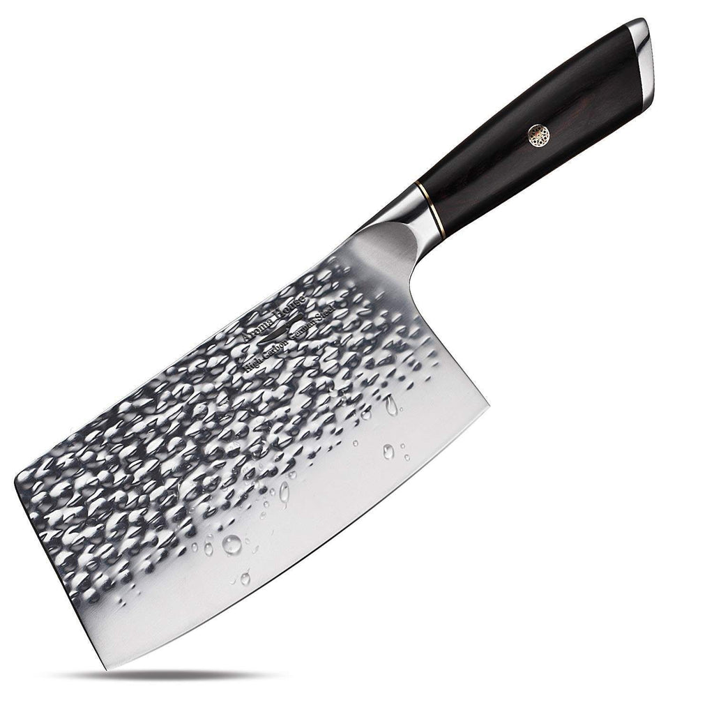 7 Inch Hammered German Steel Butcher's Cleaver Knife - TOROS - COOKWARE BAKEWARE & GRILL STORE