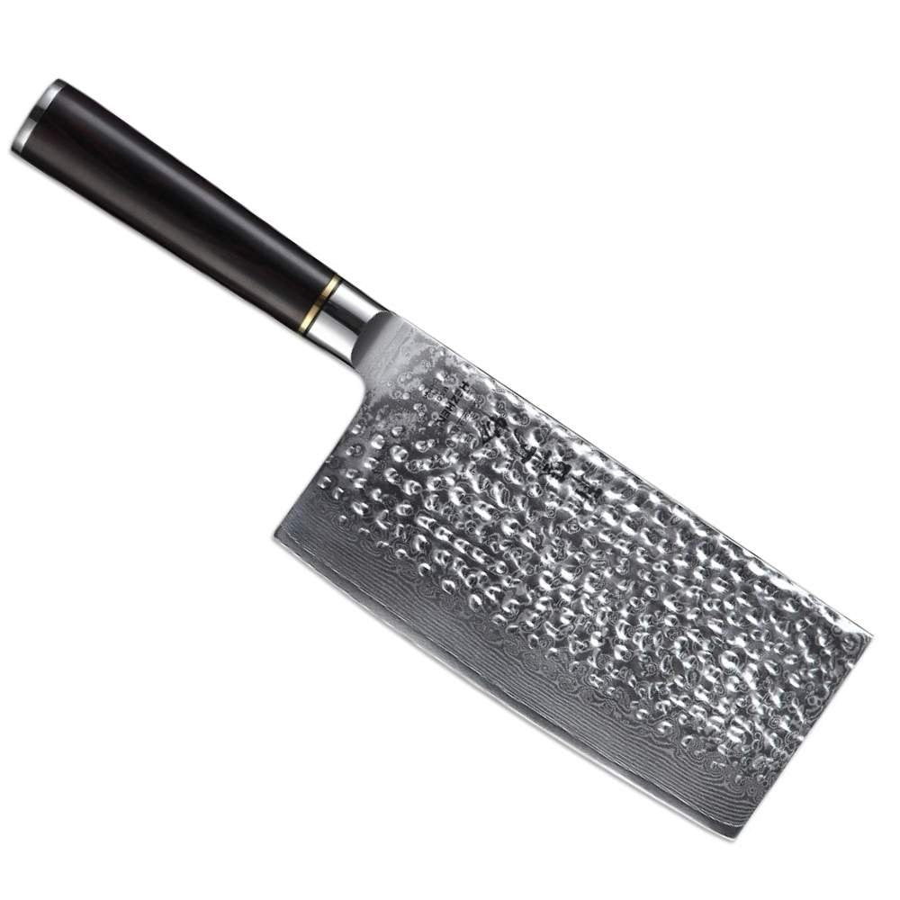 7 inch Professional 67 Layer Hammered Damascus Steel Butcher's Knife - TOROS - COOKWARE BAKEWARE & GRILL STORE