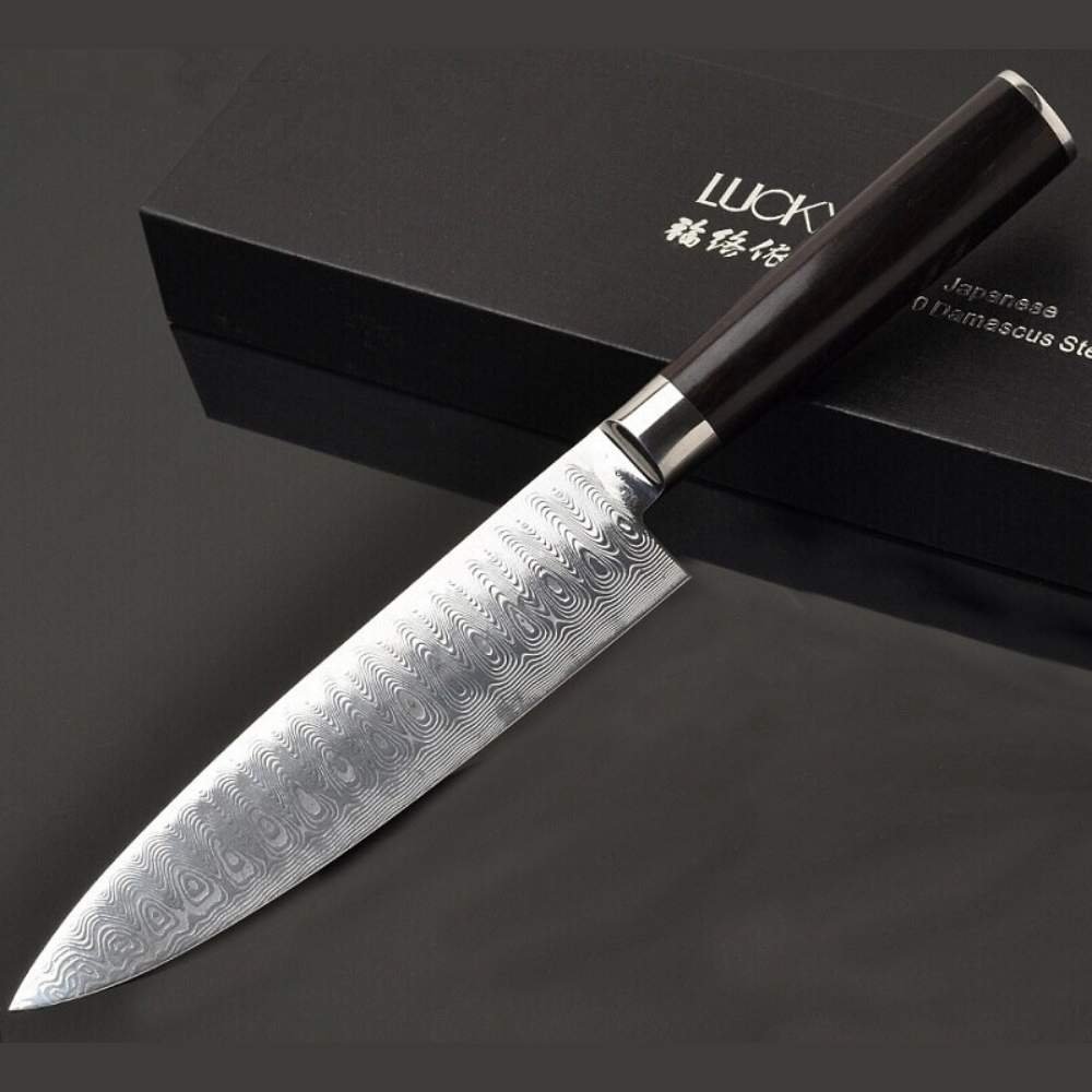 7 inch Handcrafted Premium Damasteel Chef's knife With Natural ...