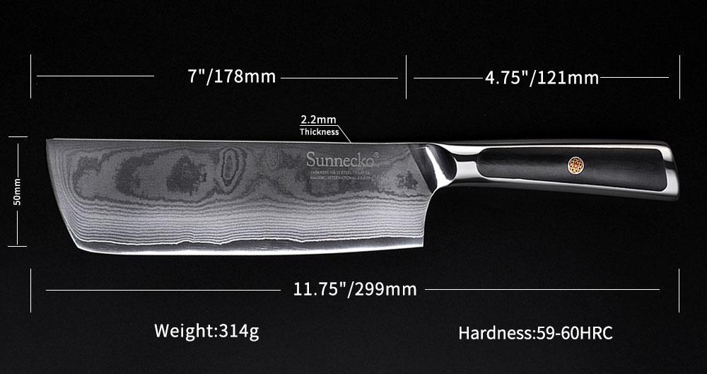 7 Piece Complete Knife Set Damascus VG10 Steel Ultra Sharp Professional  Knives with G10 Handles