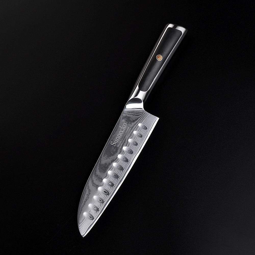 7 PCS 67 Layer Vg10 Damascus Steel Kitchen Knife Set with Black