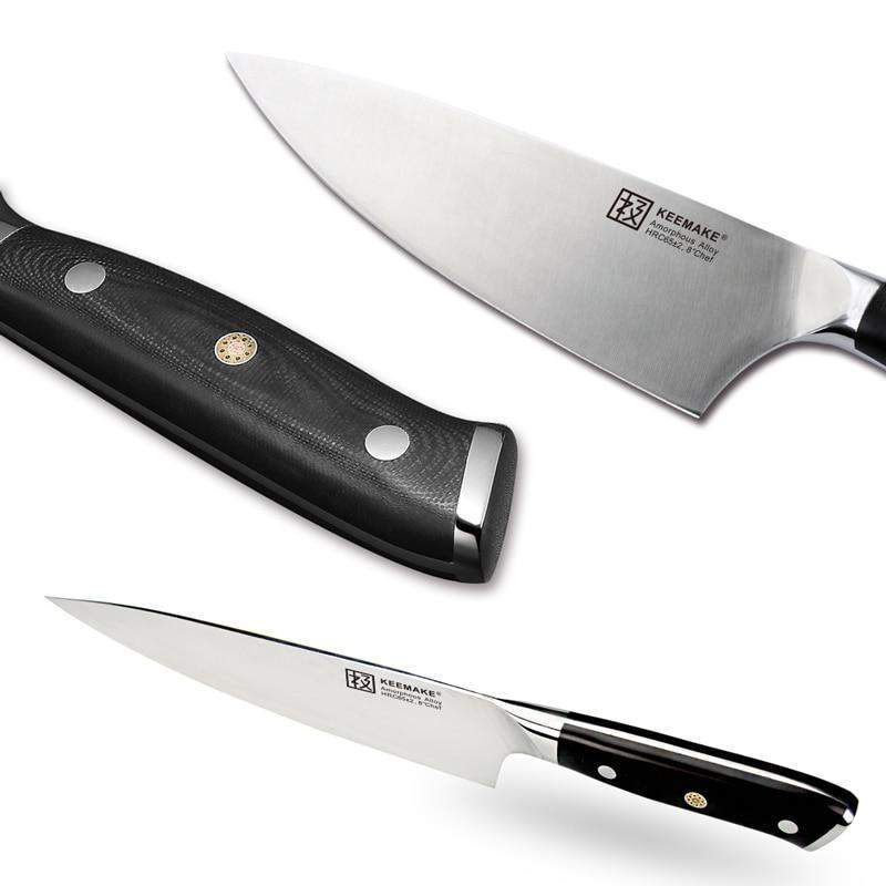 8 inch Liquid Metal Steel 65HRC Chef Knife with Top Quality G10+S/S Handle