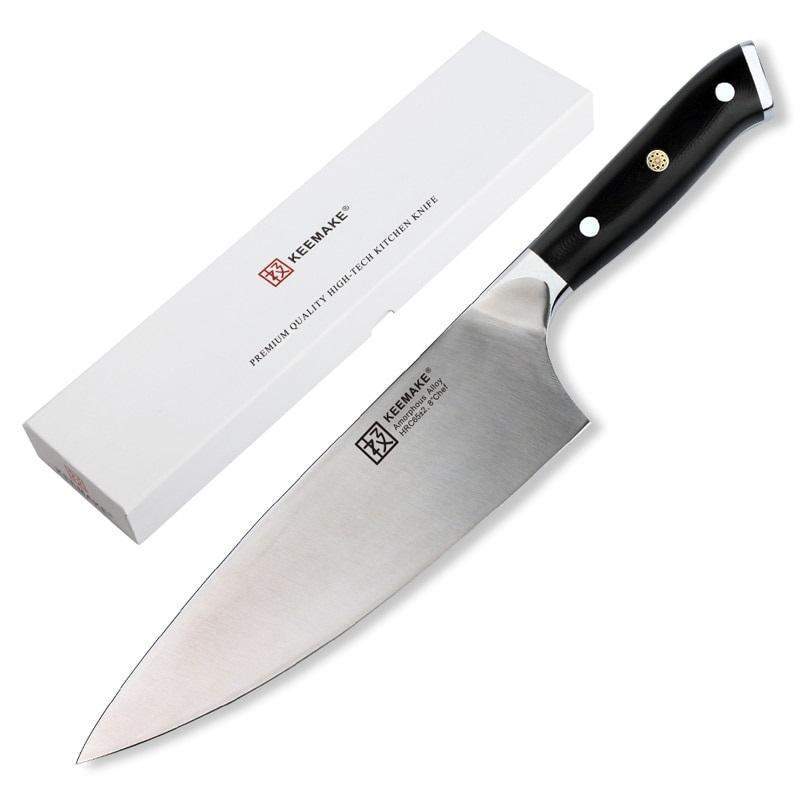 8 inch Liquid Metal Steel 65HRC Chef Knife with Top Quality G10+S/S Handle - TOROS - COOKWARE BAKEWARE & GRILL STORE