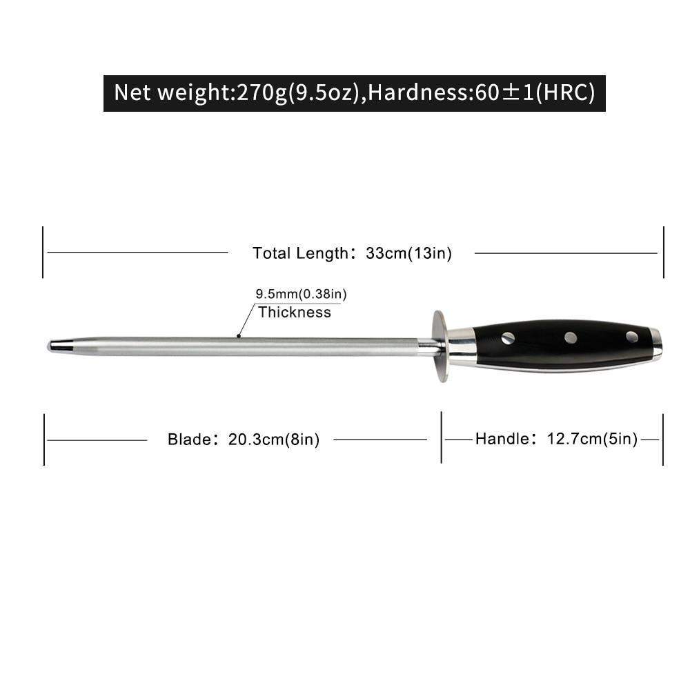 Steel Stick Rod Knife Sharpener  Knife Sharpening Rod Diamond - 8
