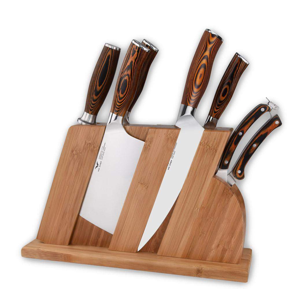 8 Piece Complete Kitchen Knives Set with a Wooden knife Block - TOROS - COOKWARE BAKEWARE & GRILL STORE