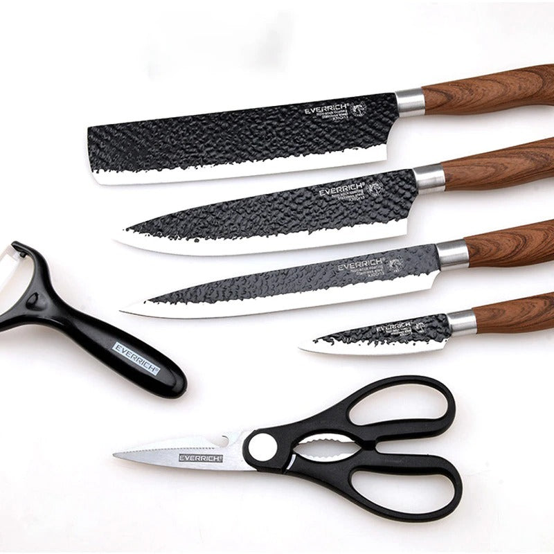 6 pieces Kitchen Knife Set Everich Chef Knives Stainless Steel Nonstick  Scissor