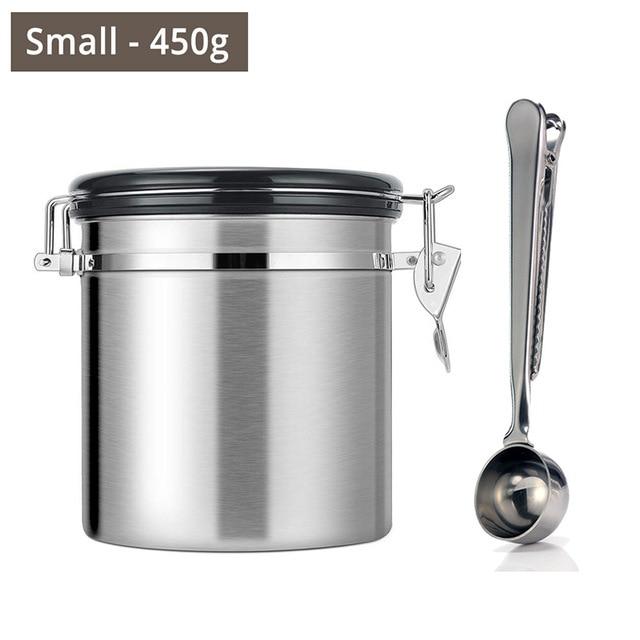 Coffee Canister Airtight Steel Storage One Way Valve Coffee Container