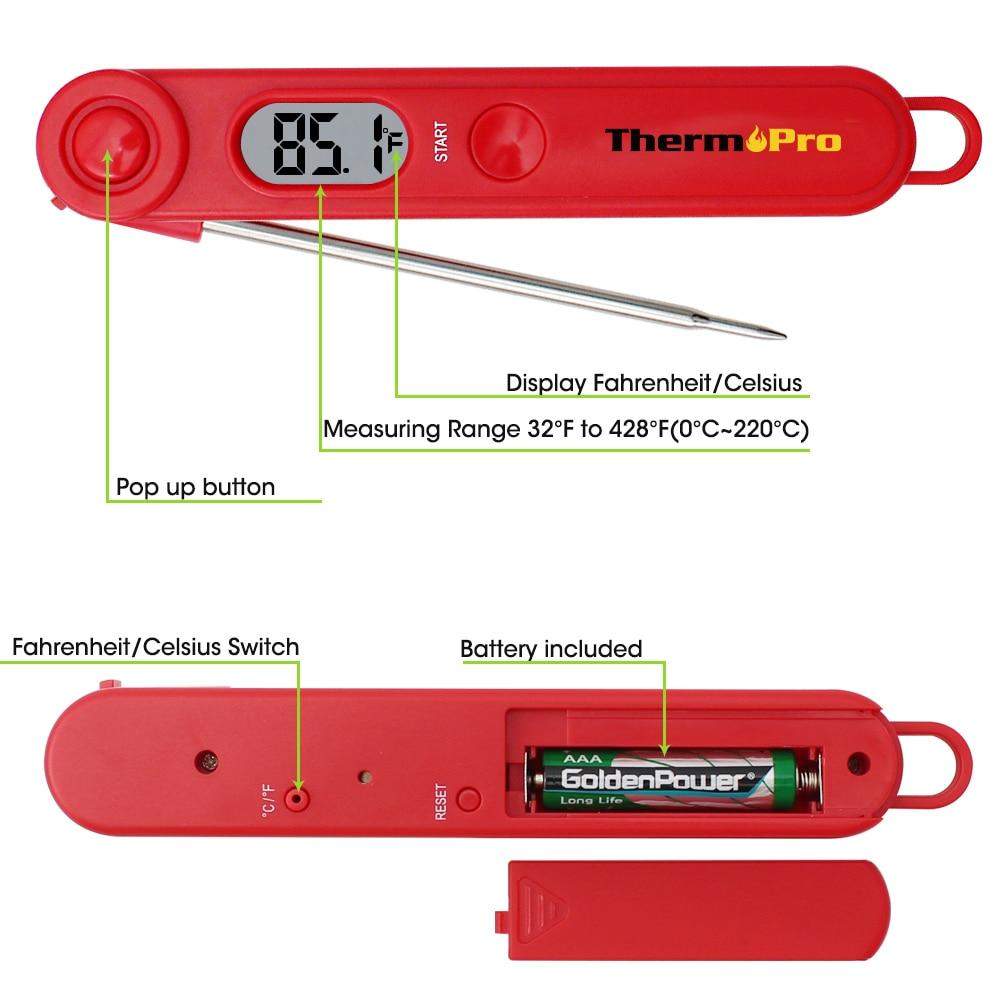 ThermoPro TP-02S Instant Read Meat Thermometer Digital Cooking