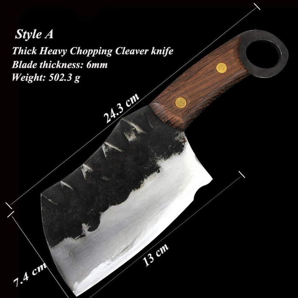 Hand Forged Cleaver Knife Bone Cutting 7 Inch High Carbon Steel