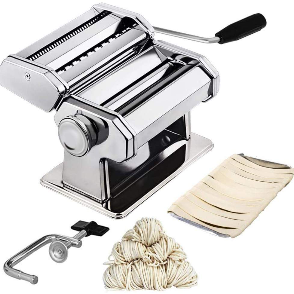 Noodles Maker Machine Portable Manual Operated Stainless Steel Sturdy  Homemade Pasta Maker For Fettuccine Spaghetti Lasagne Dough Roller Press Cutter  Noodle Making Machine 