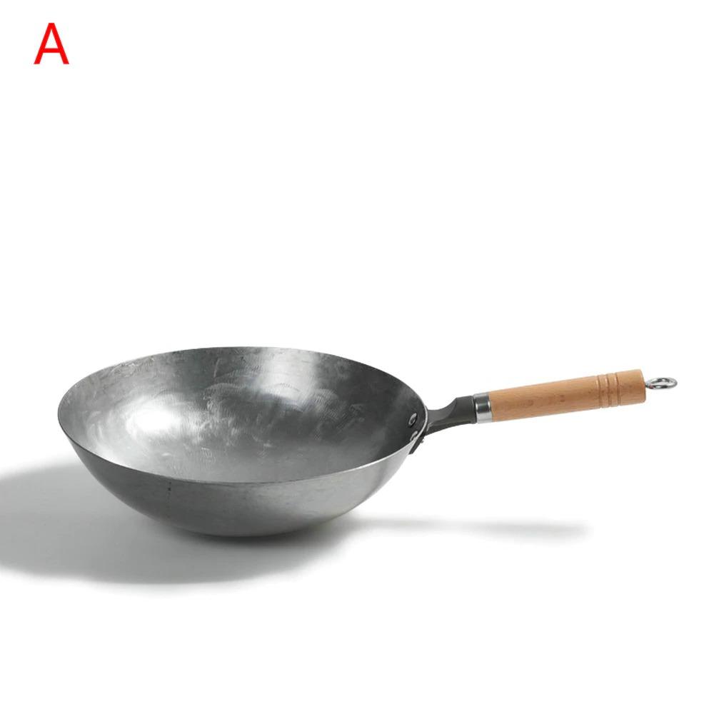 21cm Non-stick Iron Pan Traditional Iron Wok Carbon Steel Wok Pan