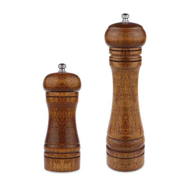 Solid Wood Pepper Grinder Adjustable Coarseness 5 8 10 Salt And