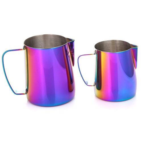 12/20oz Rainbow Multicolor Stainless Steel Coffee Milk Frothing Pitcher