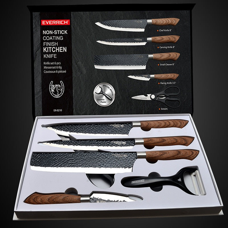 Stainless Steel Kitchen Knives Set with Gift Case
