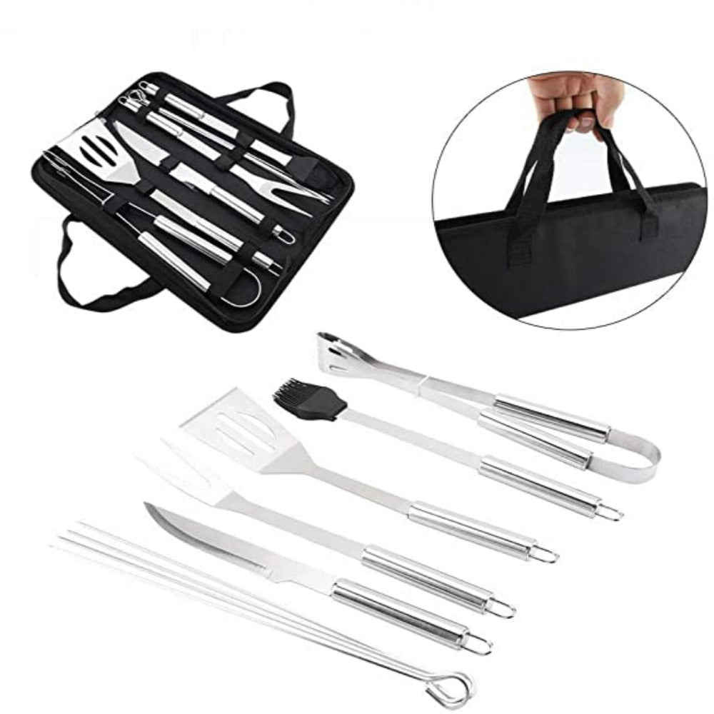 Stainless Steel BBQ Tools Set 9PCS  Barbecue Grilling Accessories High Quality Easy-clean Portable BBQ Accessories