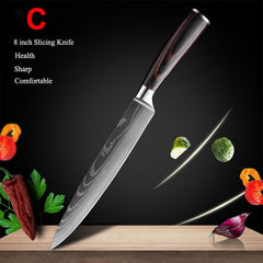 12Piece Kitchen Set Japanese Knife Damascus Pattern Stainless