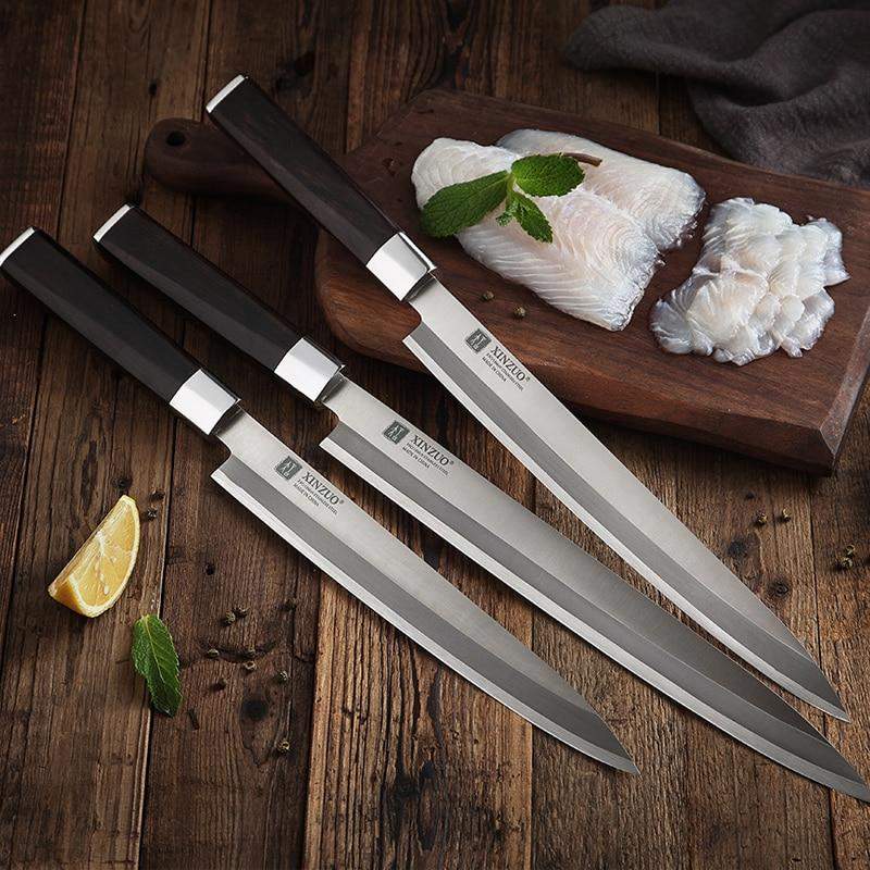 Right Handed Yanagiba Sushi High Carbon Steel Filleting Knife with Wooden Scabbard - TOROS - COOKWARE BAKEWARE & GRILL STORE