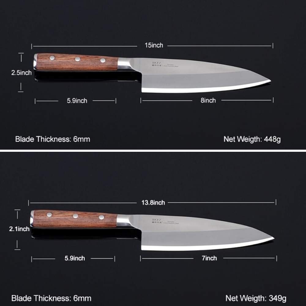Traditional Japanese 1.4116 Stainless Steel Fish Head Bunka Deba Knife -  Right Handed