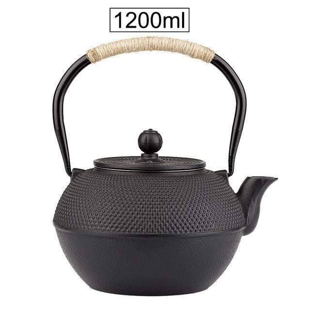 Tea Kettle, Cast Iron Tea Pot with Stainless Steel Infuser