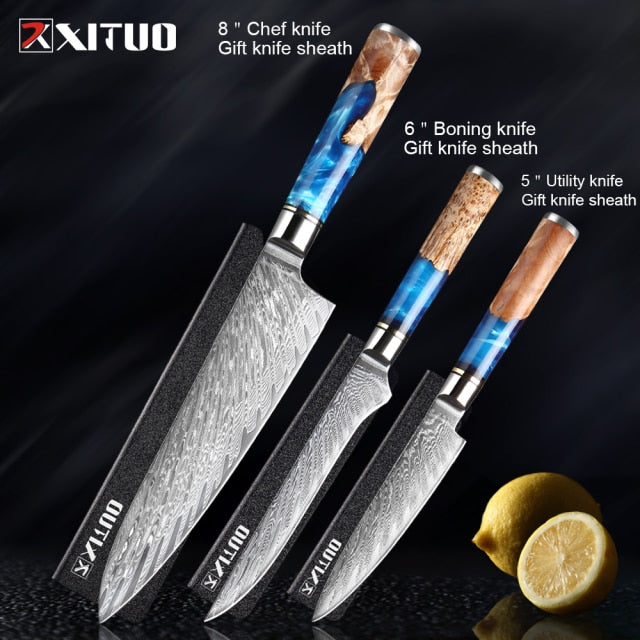 Build Your Own Knife Set, Japanese Damascus Steel VG10, 67 Layers